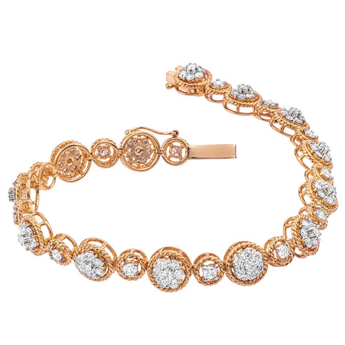 Bassano Jewelry | Flower Cluster Tennis Bracelet