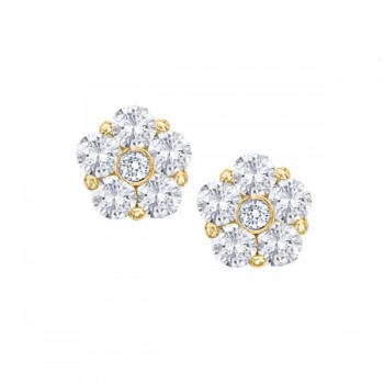 Diamond Cluster Flower Studs