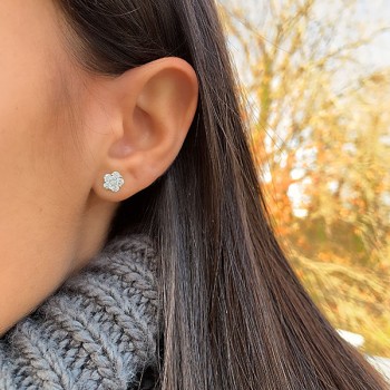 Mini Diamond Cluster Flower Studs