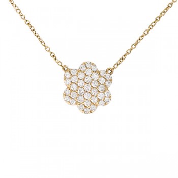 Diamond Flower Pave Necklace