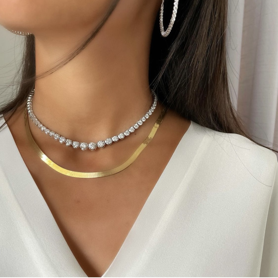 Bassano Jewelry  Herringbone Chain Necklace