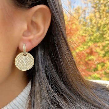 Large Hanging Disc Earrings