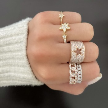 Pave Star Cigar Ring