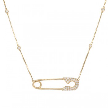 Diamond Safety Pin Necklace